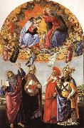 The Coronation of the Virgin with SS.Eligius,John the Evangelist,Au-gustion,and Jerome